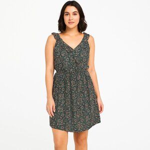 LOFT Green Floral Mini Dress